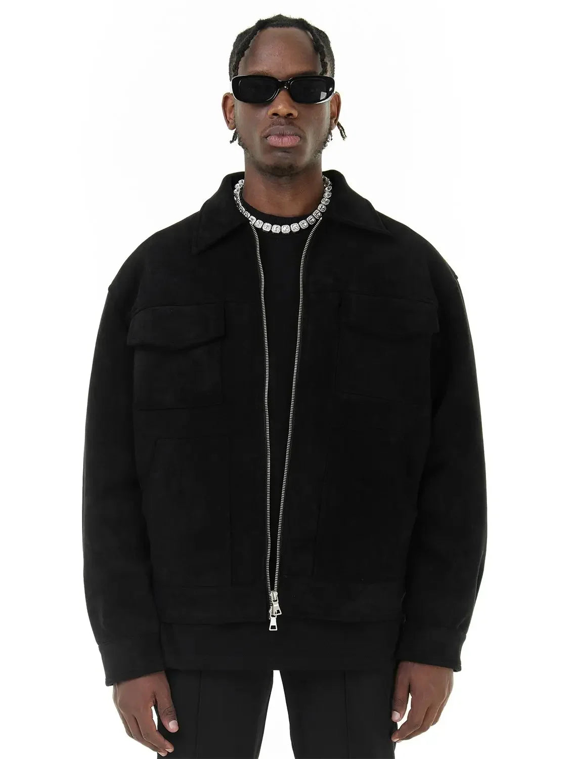 Vintage Suede Jacket With Zipper