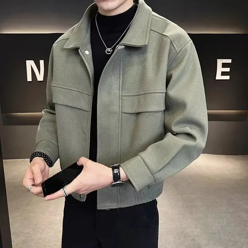 High-end Feeling Cropped Woolen Jacket Casual Style Autumn/Winter